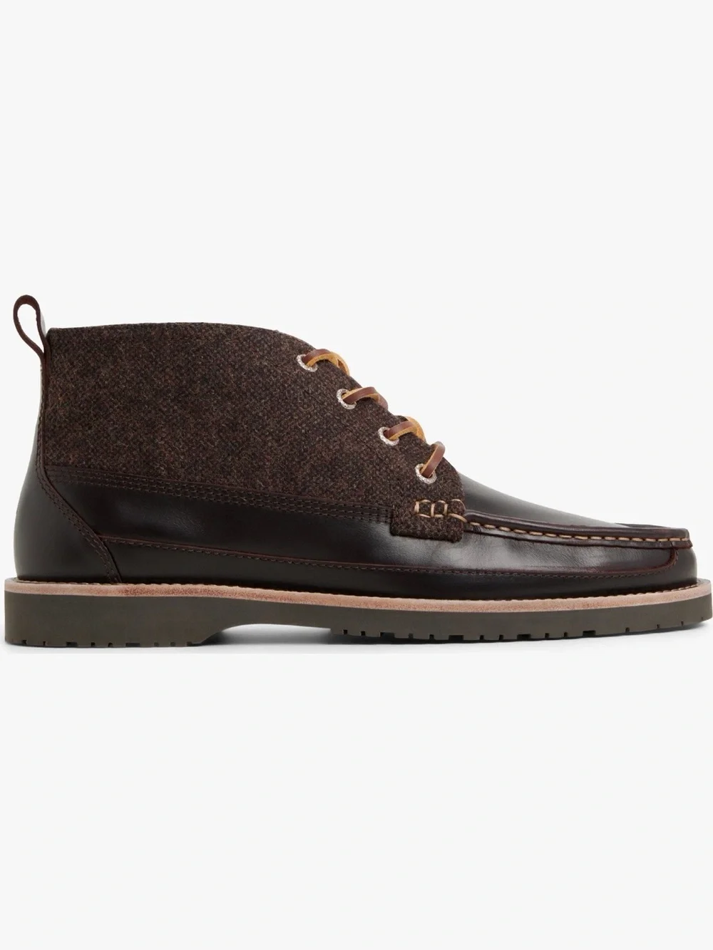 Sperry Dark Brown Leather and Wool Chukka Boots